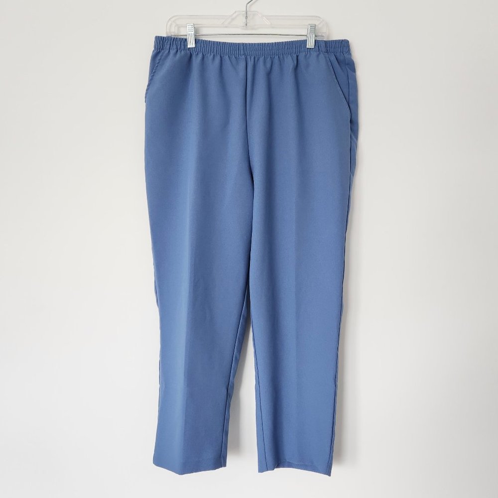 Vintage Plus Size Blair Light Blue Pants Pull‎ On Elastic Waist Pants 18 Petite
